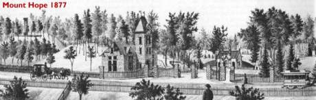 Xilografía del cementerio en 1877
