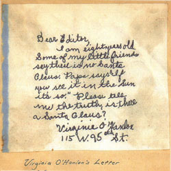 existe santa claus carta original de Virginia OHanlon